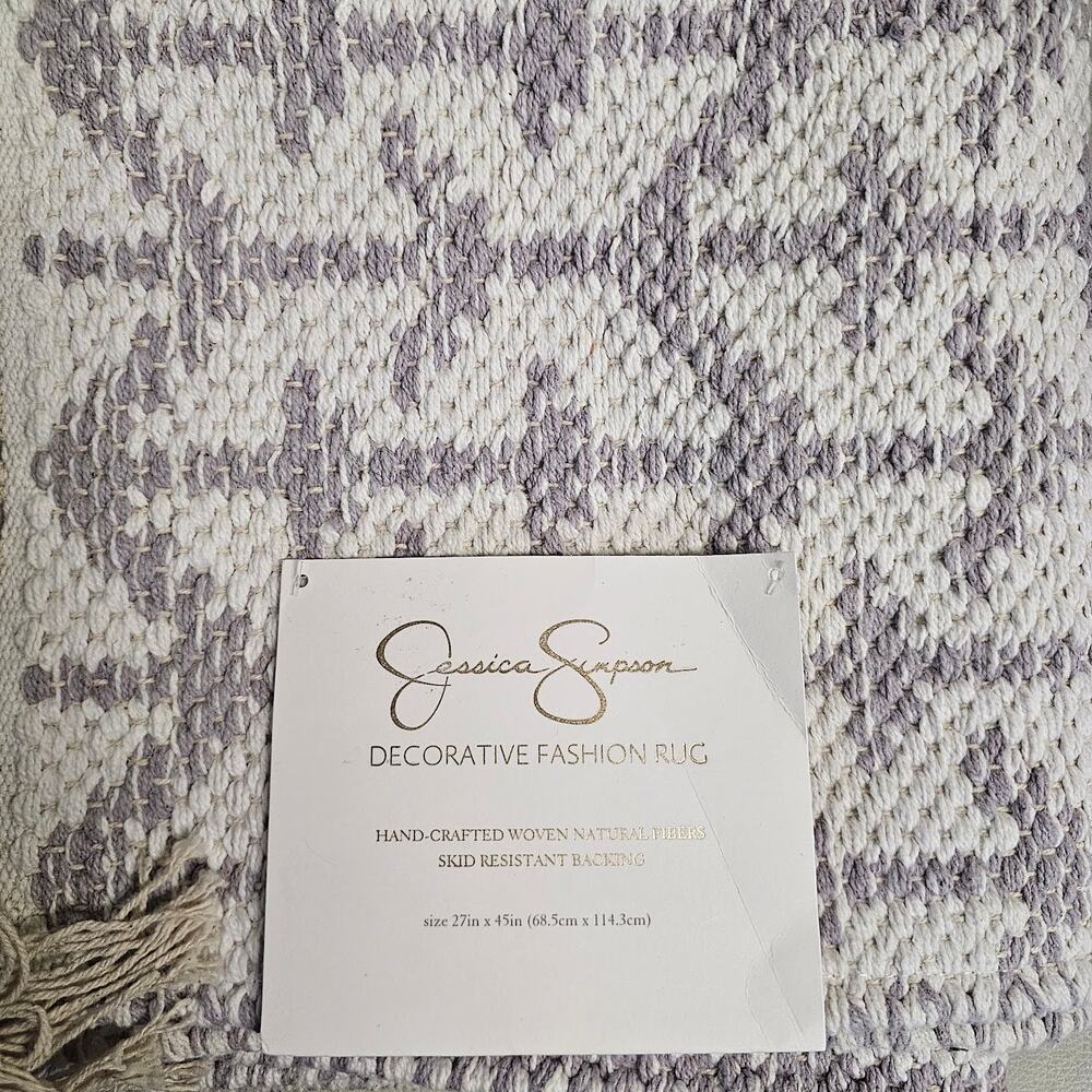Jessica Simpson Jayco 27 X 45" Handwoven Large Accent Rug in Purple NWT